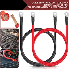 Inverter Battery Positive Negative Cables Set Pure Copper For RV 4 AWG 4 Gauge