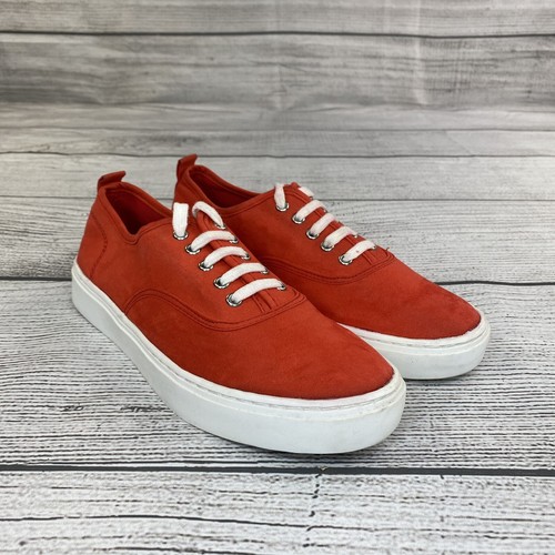 H&M Casual Sneakers Women Size 8 Comfort Low Top Fashion Dress Shoes - Red - Picture 4 of 9