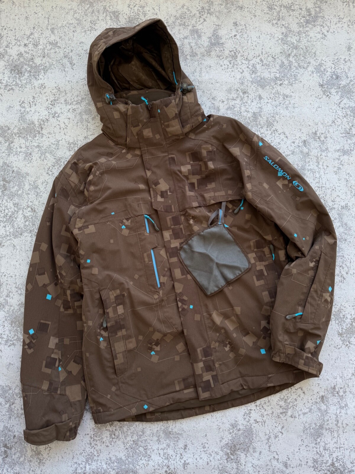 Giacca da sci uomo vintage Salomon marrone Clima Pro taglia S M