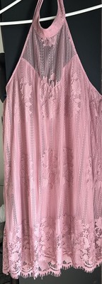 No Boundaries NEW Mauve Pink Lace Halter Style Dress Size 21 Juniors