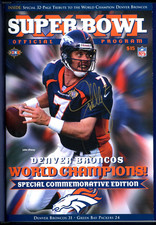 John Elway Broncos Signed Auto Super Bowl Champs Commemorative Program /1998 Coa