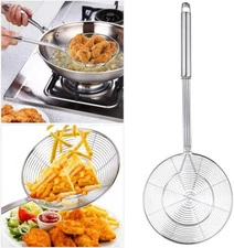 Stainless Steel Mesh Skimmer Strainer Food Strainer Mesh Ladle Spoon Skimmer