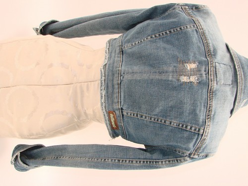 Big Girls' NYC Dollhouse Cropped Short Jean Jacket Size Large 14/16 Embellished - Picture 4 of 10