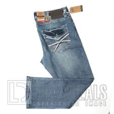 New T.K. Axel Men's Slim Boot Cut Stretch Denim Blue Jeans 36 38
