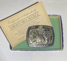 100 Year Anniversary Statue of Liberty 3  Belt Buckle Original Box  COA