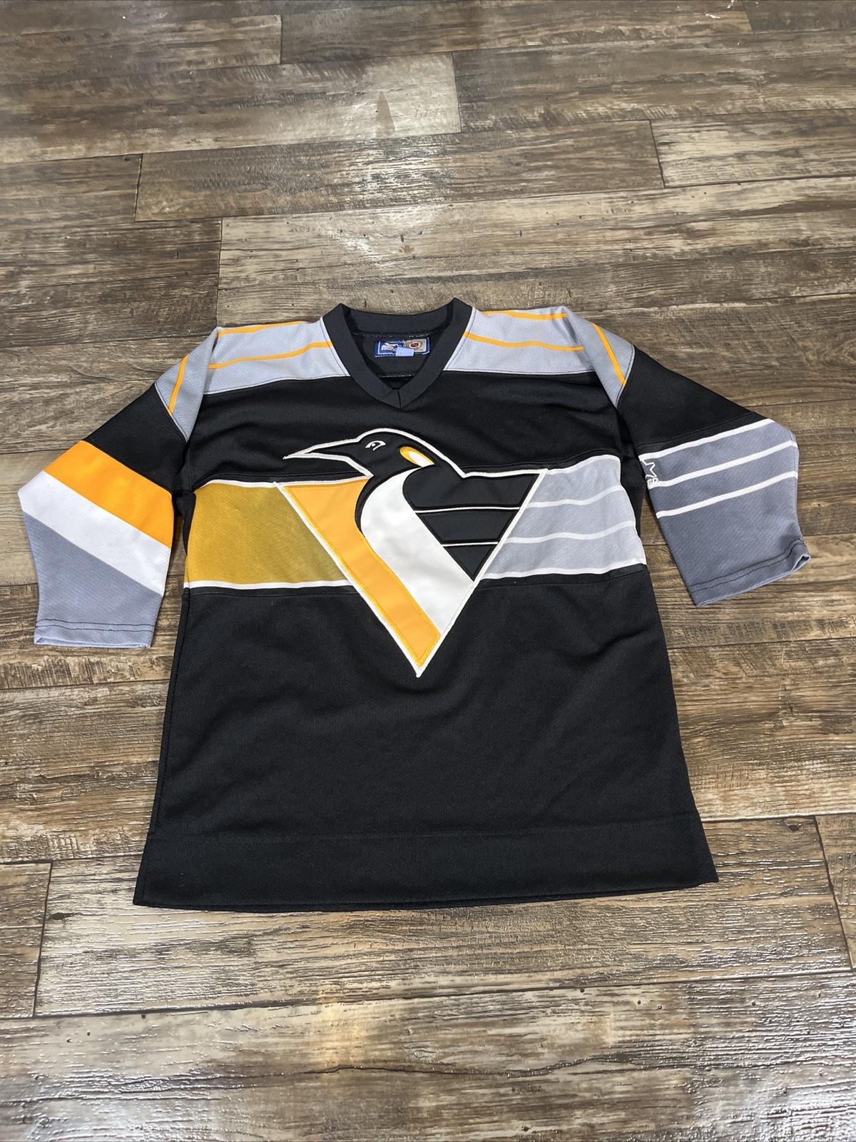 Vintage Pittsburgh Penguins Jersey Robo Gradient Starter NHL Mens S/M