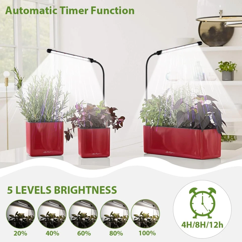 Grow Light 2 Pack, 6000K Full Spectrum Gooseneck Growing Lamp for Indoor Pot Pla - Image 3 of 4