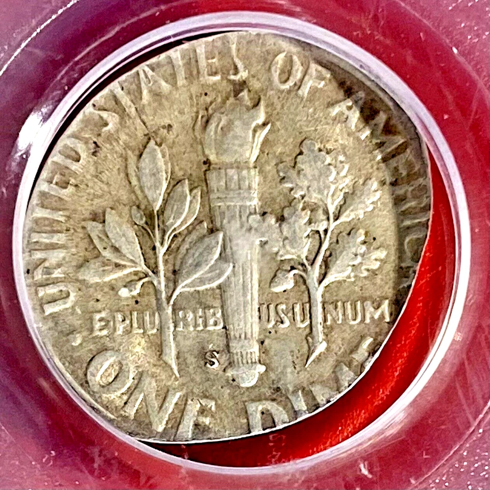 PCGS AU-55! 1946-S ROOSEVELT DIME ELLIPTICAL CLIP ERROR - Image 2 of 3