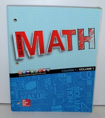 Glencoe Math 2016 Course 1  Volume 1  Brand New FREE SHIPPING !!!