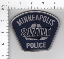 MINNEAPOLIS SWAT ^^^ MINNESOTA (DRK BLUE BCKGD) POLICE HOOK BACK S.W.A.T. PATCH