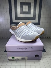 Easy Spirit Travelport Knot Nautical Comfort Slip-On Clogs Blue Grey Mules 9 Wid