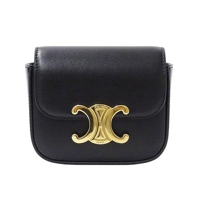 Celine Shiny Calfskin Triomphe Mini Claude Shoulder Bag from Japan #170