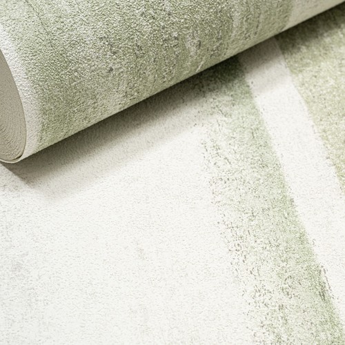 Green White Stripe Wallpaper Textured Thick Retro Vinyl Feature Wall Bedroom - Picture 4 of 9