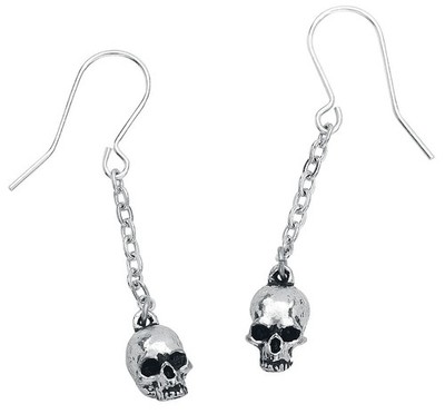Alchemy Gothic Ohrring Damen Deadskull Earrings silberfarben Standard