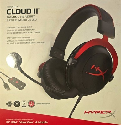 HyperX Cloud II Gaming Headset Red/Black   Good Condition   No Microphone