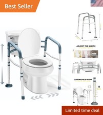 Toilet Safety Rail - Adjustable Detachable Toilet Safety Frame with Handles H...