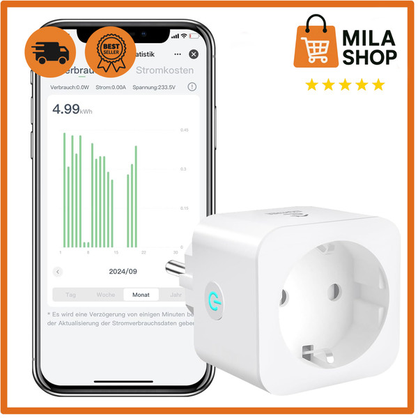 Smart Steckdose 3680W 16A Wifi Timer Sprachsteuerung Alexa Google App Wlan Plug-image