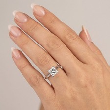 Solitaire Engagement Ring Platinum 1.55 Carat Princess Lab-Grown Diamond D VS2
