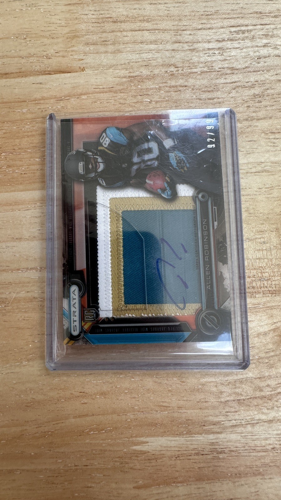 Allen Robinson Topps Strata Clear Cut Autograph Rookie Relic #AR Sapphire Patch