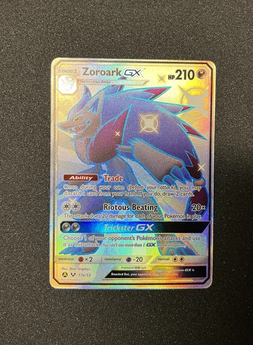 Near Mint Pokemon Card Zoroark GX 77a/73 Alternative Art – Shining