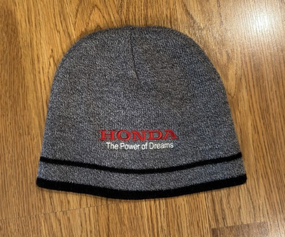 #ad #ad Honda The Power of Dreams Beanie Hat Gray Black Knit Winter Cap OSFA $12.00