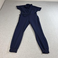 Mandala Jumpsuit Womens Small Navy Blue Scrub One Piece Romper Medical Work