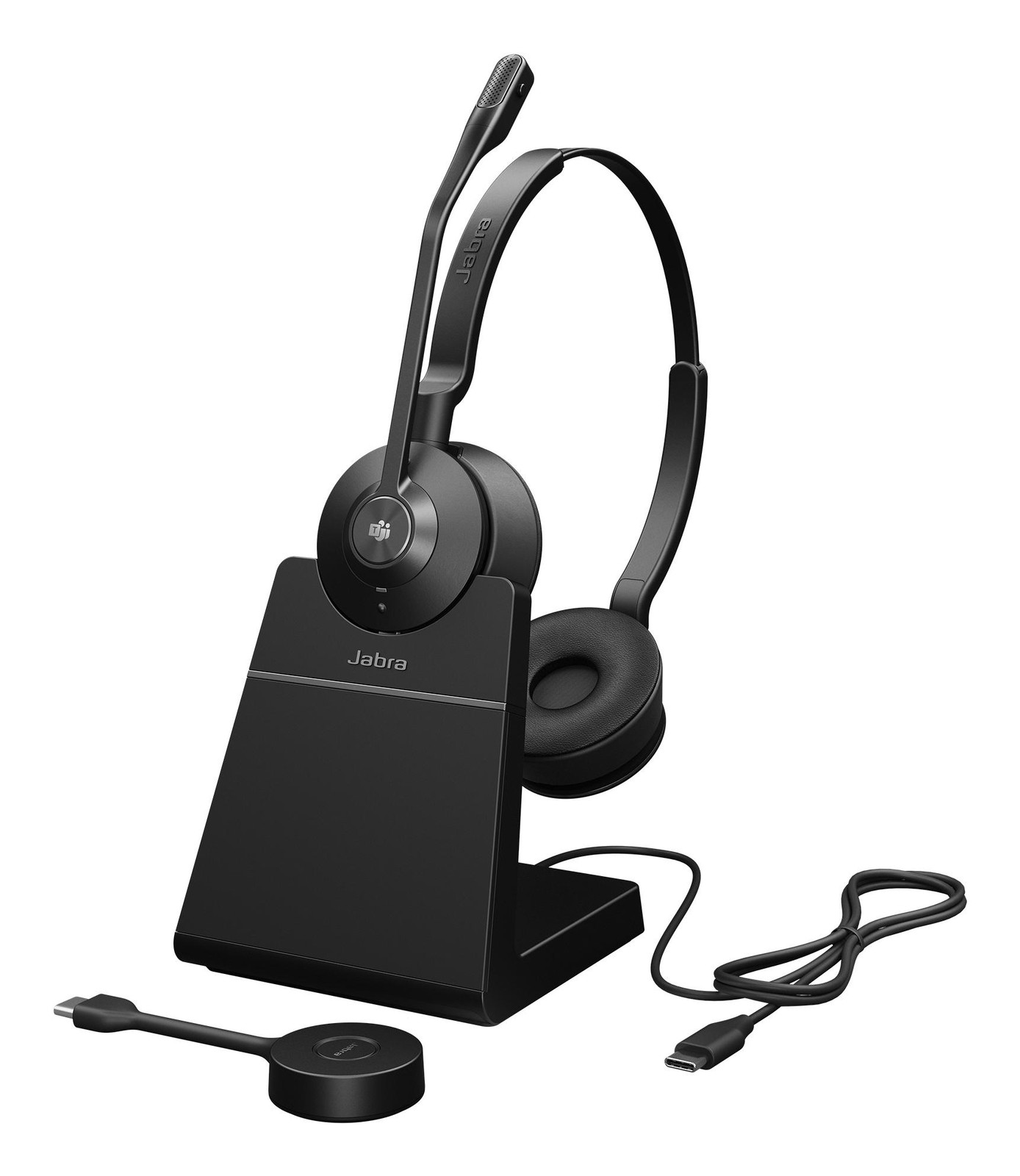 Jabra Nero Engage 55 Se Ms Stereo (Docking, Senza Fili, Usb-C, Team Microsoft), Cuffie Da Ufficio, - Immagine 2