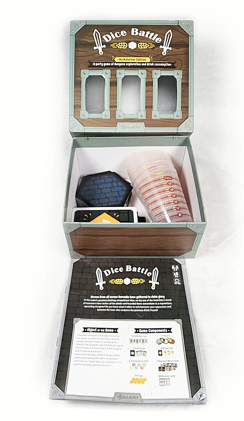 “Dice Battle” Kickstarter Edition Pre-Hero’s of Barcadia – Missing 2 Cups – Good