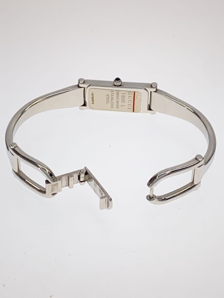 Gucci 1500L Roman Leaf Pattern Dial Watch Silver Black Authentic Working Japan thumbnail 5