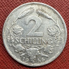 Austria 1946 Aluminum 2 Schilling. KM# 2872