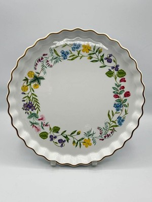 Royal Worcester Fine Porcelain Round Serving Platter 14'' Floral Gold England