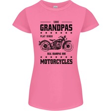 Camiseta Some Grandpas Funny Biker Moto Bicicleta Mujer Corte Pequeño