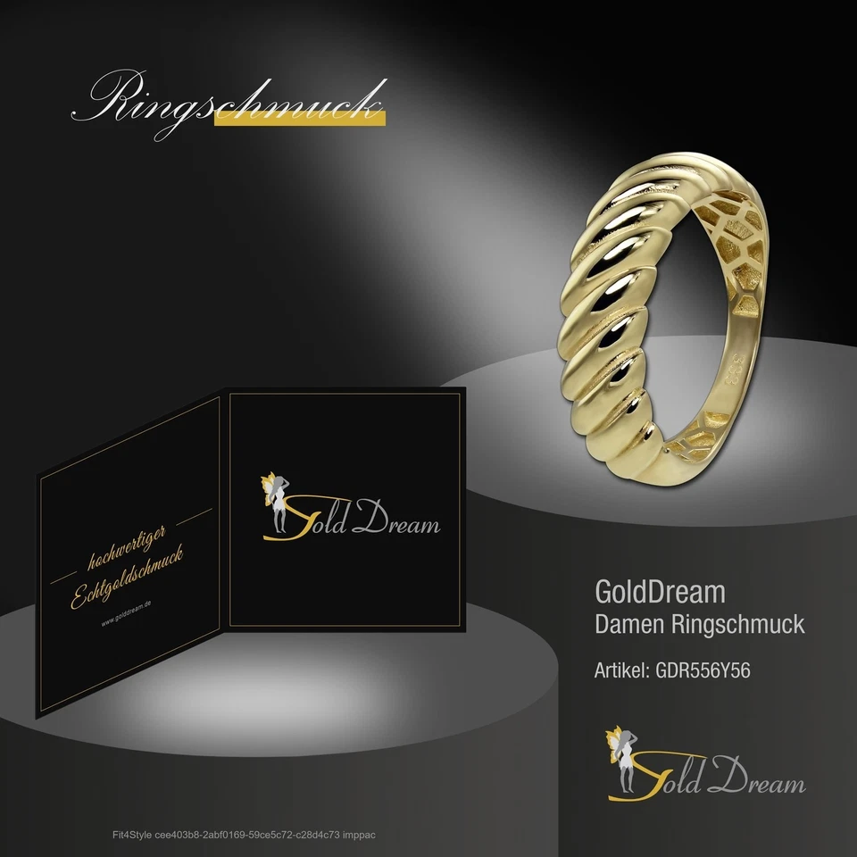 GoldDream Gold Ring Big Twisted Size 56 333 Yellow Gold GDR556Y56 - Image 2 of 4