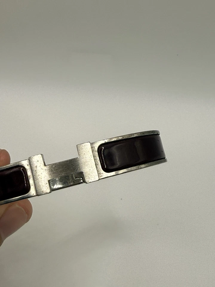 Hermes Men’s Clic HH Burgundy  - Image 2 of 3