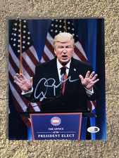 PHOTO 8 X 10 SIGNÉE ALEC BALDWIN ACTEUR PRÉSIDENT DONALD TRUMP SNL PARODIES JSA