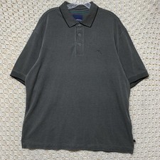 Tommy Bahama Shirt Mens Sz L Gray Short Sleeve Golf Polo Shirt Modal Blend