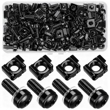 40 Pcs/20 Set Rack Mount Screws and Cage Nuts for Server Rack Cabinet, Black Car
