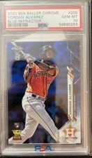 2020 Topps Ben Baller YORDAN ALVAREZ Blue Refractor RC /75 PSA 10 Low Pop 26