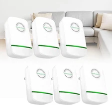 6 Pack Stop Watt Energy Saving Device-Power Saver, White ABS Material 2 Outlets