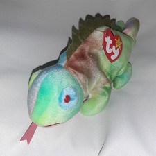 TY Beanie Baby - IGGY the Iguana incorrect fabric, with tongue 