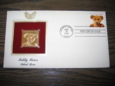2002 Teddy Bears Ideal Bear Gold GOLDEN Cover FDC Replica STAMP