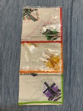 Set Of 3 Vintage Holland Windmill Souvenir Cotton Handkerchiefs Hankies