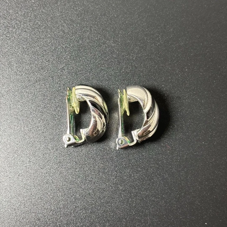 Pendientes Christian Dior Twist Grande Tono Plata Clip Joyería de Diseñador MAa0304 Foto 4 de 4