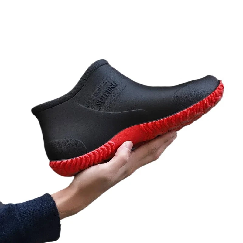 Waterproof Garden Rain Shoes Non-Slip Ankle Slip-On Rubber Work Boots Outdoor