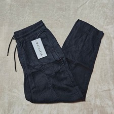 Athleta Womens Retreat Linen Ankle Pant Black Drawstring Casual S 658556 NEW
