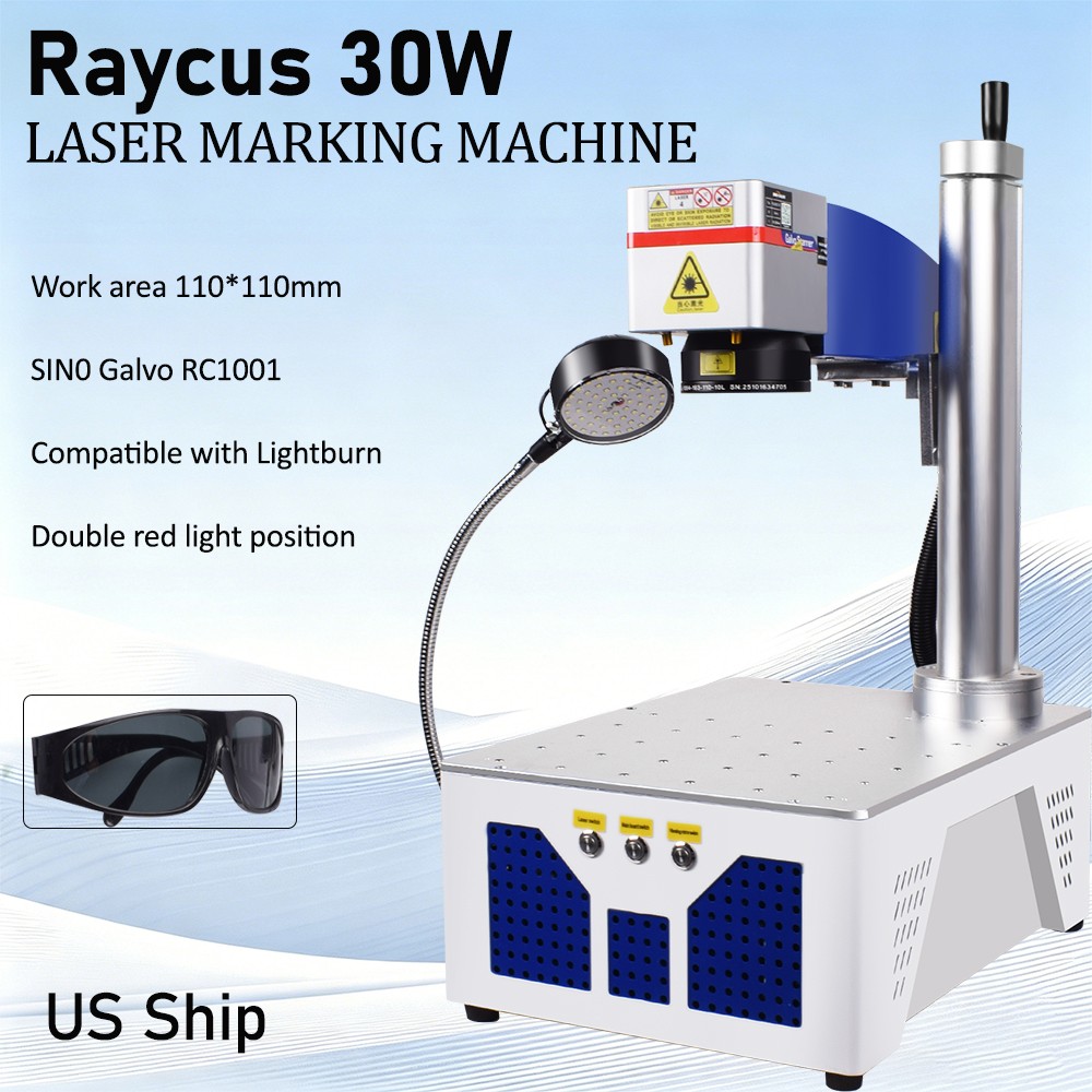 Raycus 30W Fiber Laser Marking Machine Metal Laser Engraver BJJCZboard LightBurn