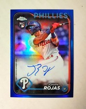 Johan Rojas 2024 Topps Chrome RC AUTO BLUE REFRACTOR 113/150 Phillies #RA-JRO P6