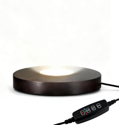 Wood LED Light Base - Crystal Display Base for Glass Art/Acrylic, 3 Light Modes