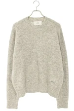 AMI Alexandre Mattiussi Size: SizeL 25AW HKS824 Logo embroidery knit gray
