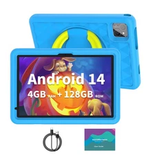 Kids Tablet 10 inch Android 14 Tablet for Kids 128GB Dual Speaker 8000mAh WiFi
